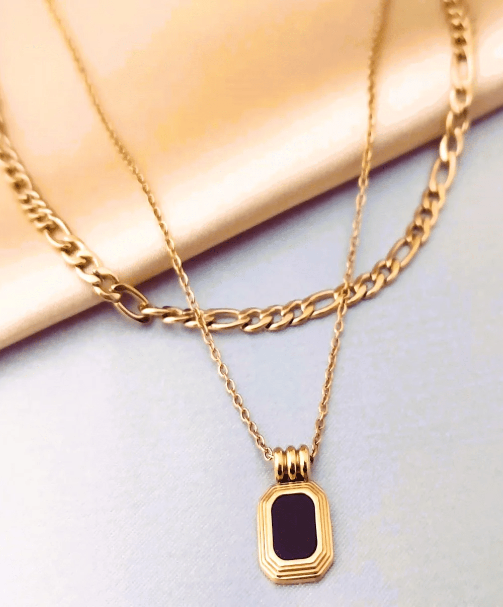 Mare Black Double Chain Necklace
