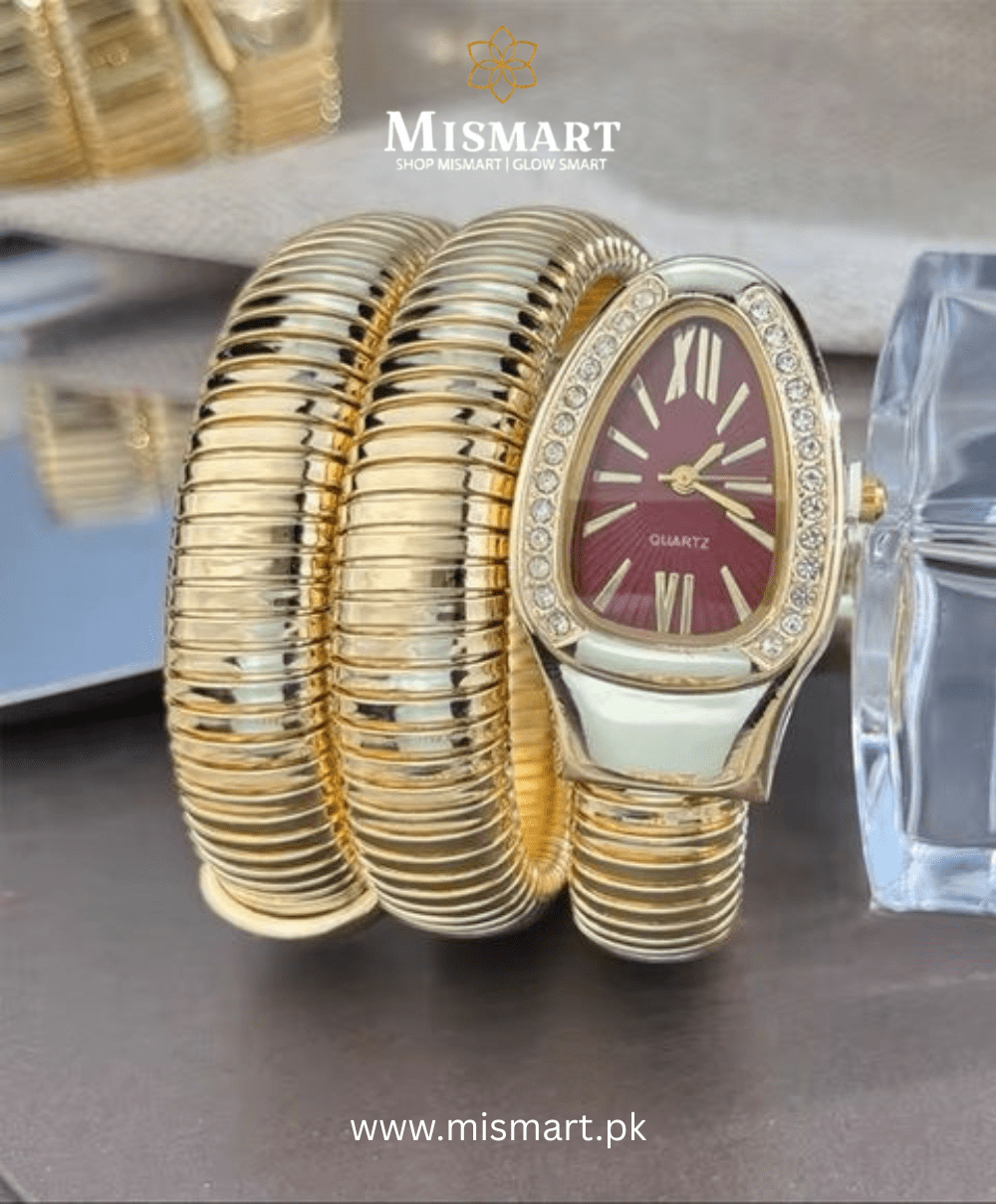 Snake Shaped With Rhinestone Ladies Watch