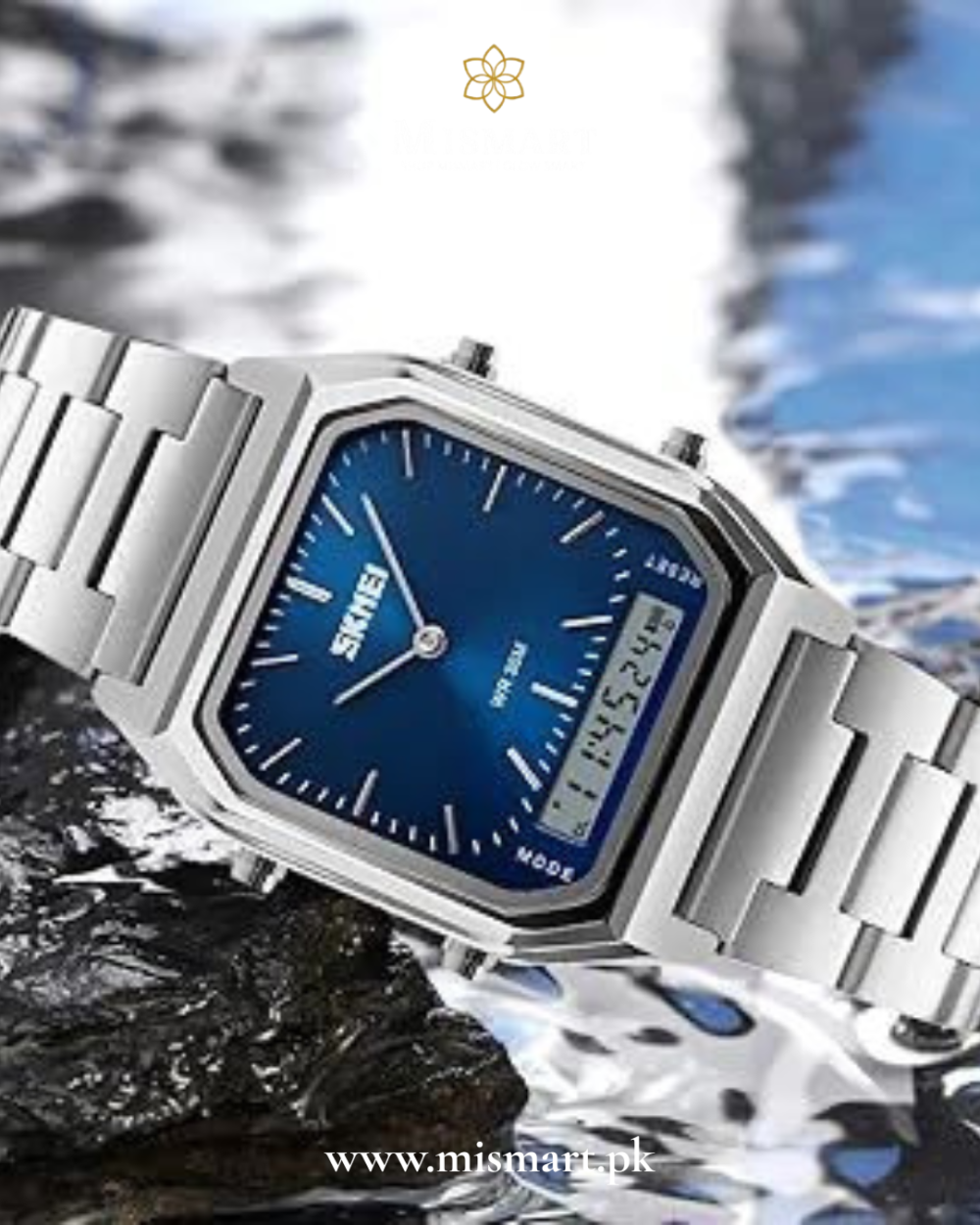Skmei - Dual Time Sports Watch - Silver/Blue